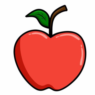 Kırmızı elma beyaz üzerine izole