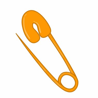 Beyaz arkaplanda güvenlik iğnesi izole edildi