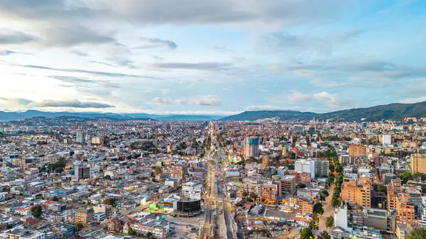 Cundinamarca, Kolombiya 'daki Bogota şehrinin hava manzarası.