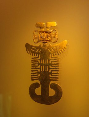 Bogot 'taki Altın Müzesi' nde sergilenen altın ve taş eserlerde Kolombiya 'nın zengin arkeolojik mirası sergileniyor..