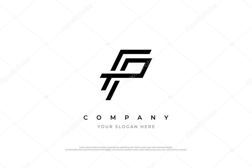 Initial Letter FP Logo Design Vector