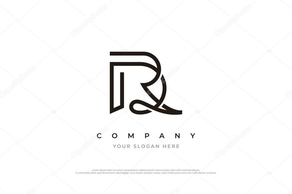 Initial Letter DR Logo or RD Logo Design Vector