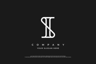 Başlangıç Harfi: Logo veya SI Logo Tasarım Vektörü Şablonu