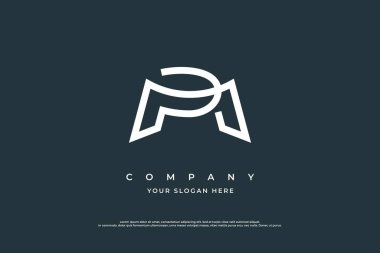 İlk Harf PM Logo Tasarım Vektörü Şablonu