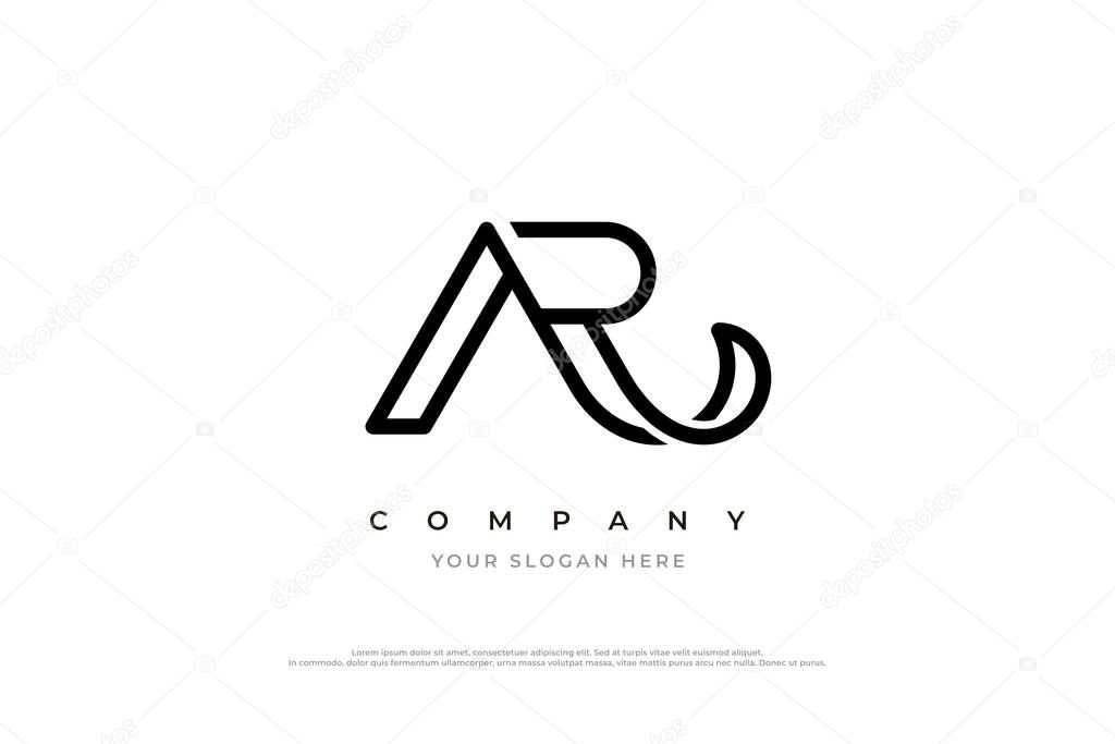 Initial Letter AR Logo or RA Logo Design Vector Template