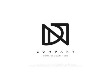 İlk Harf DN Logosu veya ND Logo Tasarım Vektörü