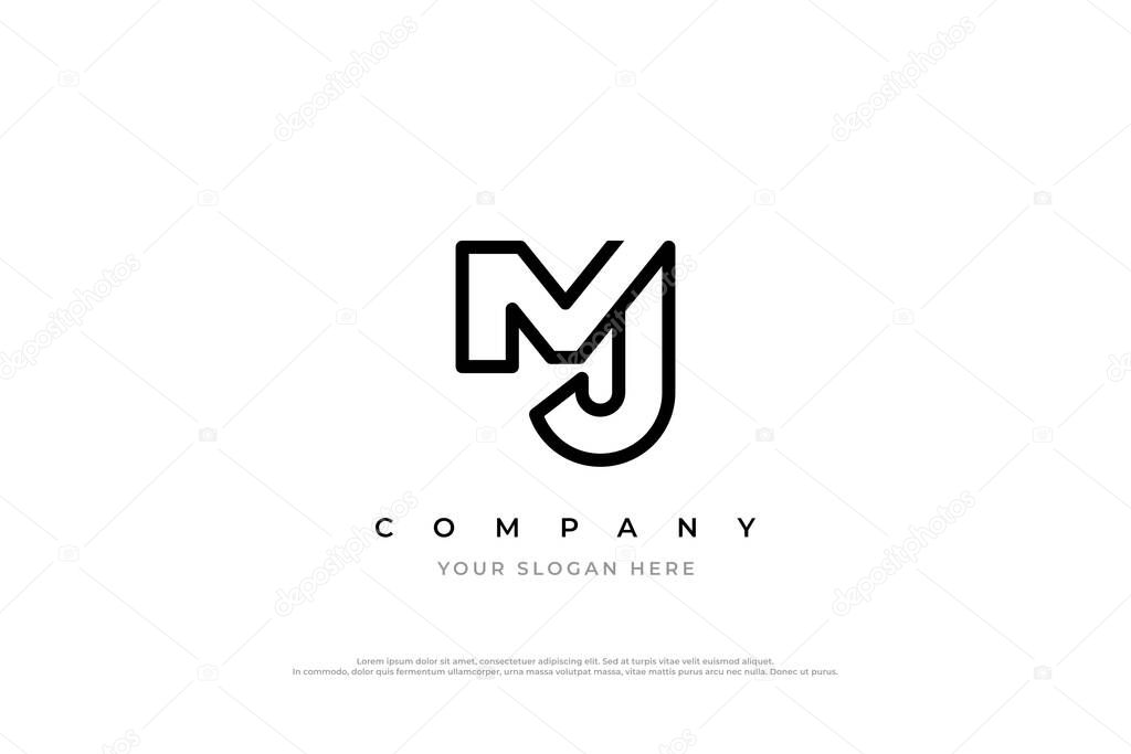 Initial Letter MJ Logo Design Vector