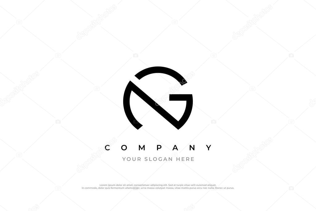 Letter NG or GN Logo Design Vector