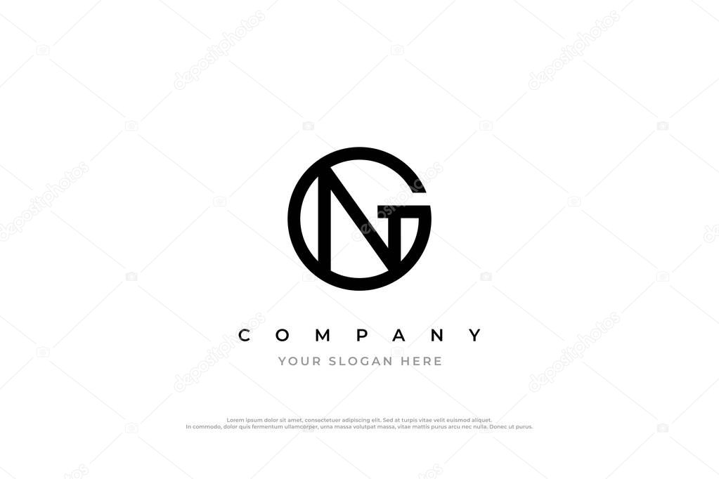 Initial Letter NG Logo or GN Logo Design