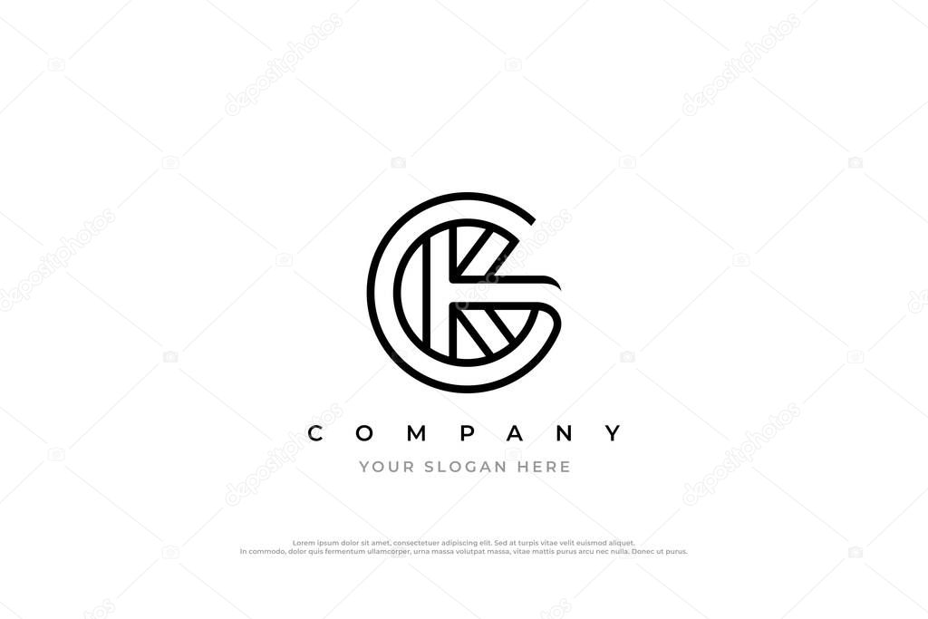 Initial Letter KG or GK Logo Design