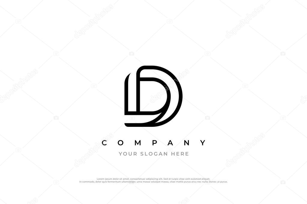 Initial Letter LD Logo or D Logo Design