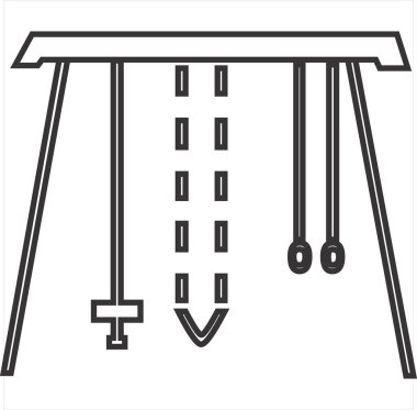 Vektör, oyuncak simgesi resmi, siyah beyaz renkli, şeffaf arkaplan