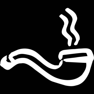 Siyah arkaplanda siyah beyaz simge illüstrasyonu.