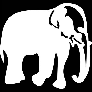 Siyah arkaplanda siyah beyaz simge illüstrasyonu.