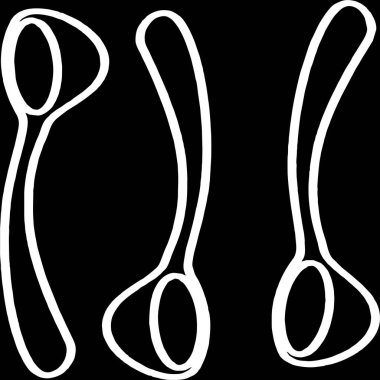 Siyah arkaplanda siyah beyaz simge çizimi.