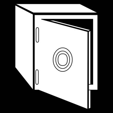 Siyah arkaplanda siyah beyaz simge çizimi.