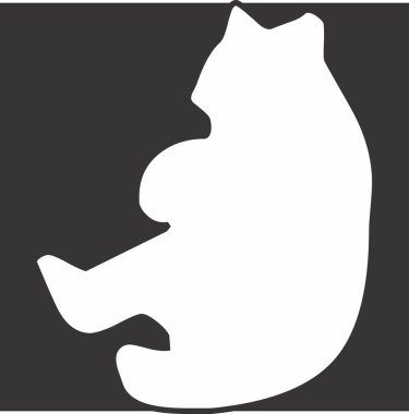 Icon image illustration, black and white color, on black background.