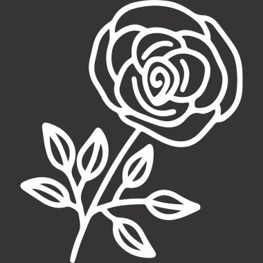 Siyah arkaplanda siyah beyaz simge çizimi.