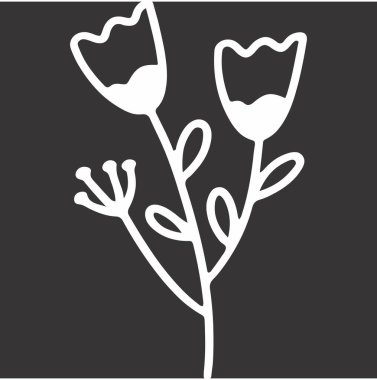 Vector image illustration, black and white, on a black background.