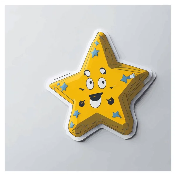 Image of sticker, cartoon cute Star, full color. With a transparent background.