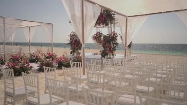 在泳滩举行婚礼的地点 — 图库视频影像