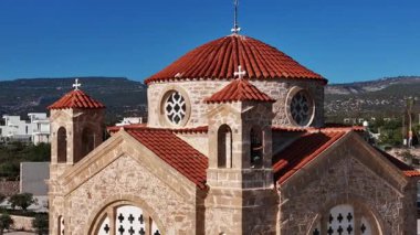 Yunan kilisesi manzarası. Yavaş çekim