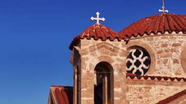 Yunan kilisesi manzarası. Yavaş çekim