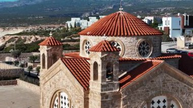 Yunan kilisesi manzarası. Yavaş çekim