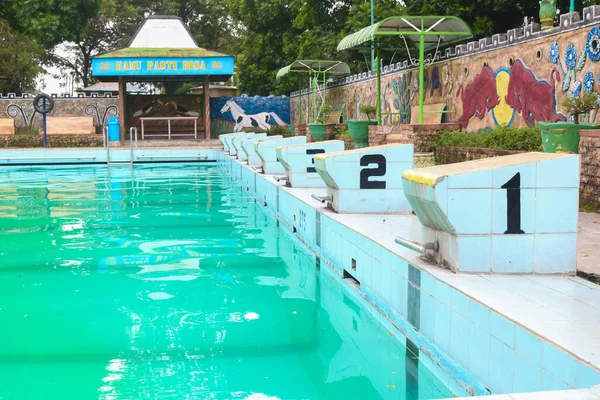 Kediri Endonezya Nisan 2023 Basamaklı Yüzme Havuzu Yarışmalar Için Numaralandırma — Stok fotoğraf