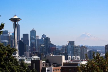 Kerry Park 'tan Seattle manzaralı. Yüksek kalite fotoğraf.
