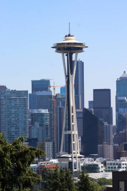 Seattle 'da Space Needle. Yüksek kalite fotoğraf.