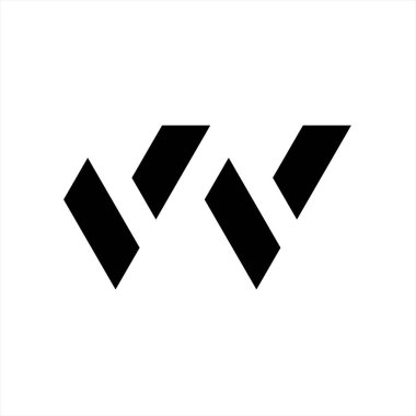 w harfi, vw logo tasarım şablonu