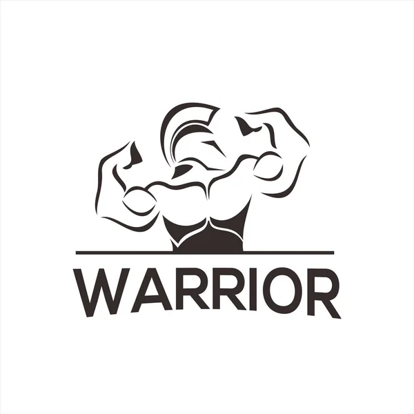 Спортивный Логотип Спартанским Дизайном Воина — стоковый вектор