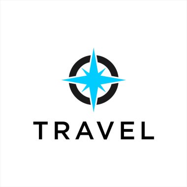 Seyahat logosu vektör şablonu. Pusula logo tasarımı kavramı.