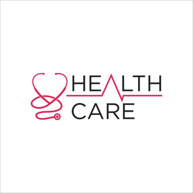 Stetoskop Logosu, Doktor Logosu, Medica Merkezi Logo Tasarım Şablonu