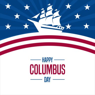 Columbus Günü kartın kutlu olsun. vektör çizim şablonu