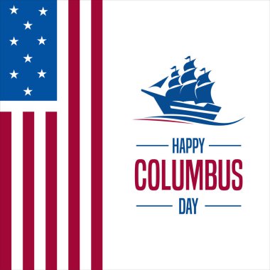 Columbus Günü kartın kutlu olsun. vektör çizim şablonu
