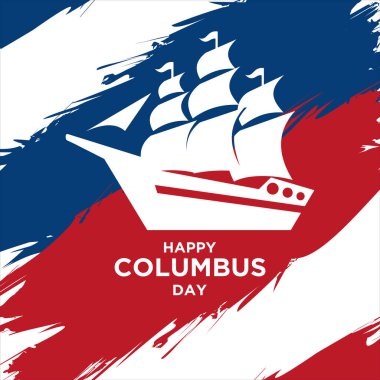 Columbus Günü kartın kutlu olsun. vektör çizim şablonu