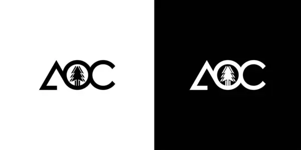 Aoc Літера Дизайн Логотипу Векторні Ілюстрації Шаблону — стоковий вектор