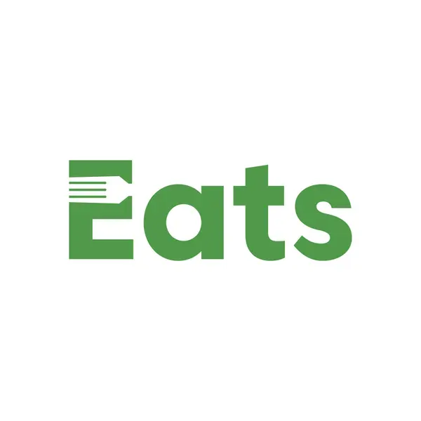 stock vector Eat Typography Logo. Unique logo with combining fork as 