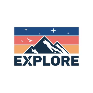 Eski kaşiflerin koleksiyonu, vahşi doğa, macera, kamp grafikleri.