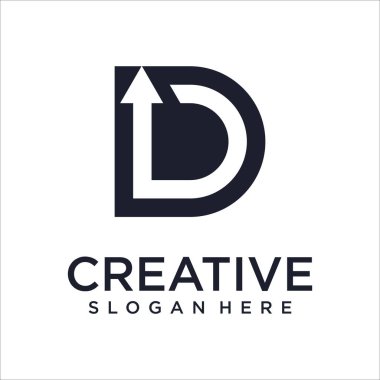 Alfabe D harf büyüme logo ögesi vektörü