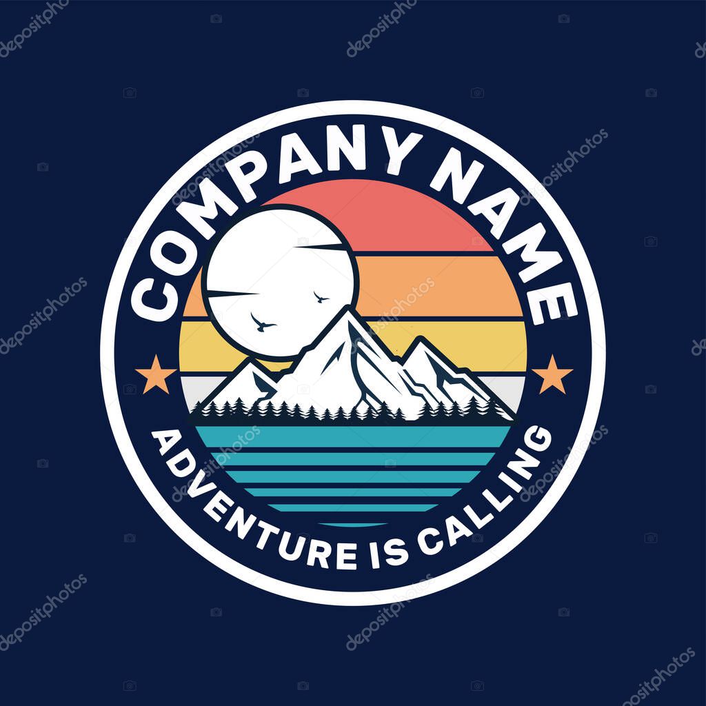 Collection of vintage explorer, wilderness, adventure, camping emblem graphics