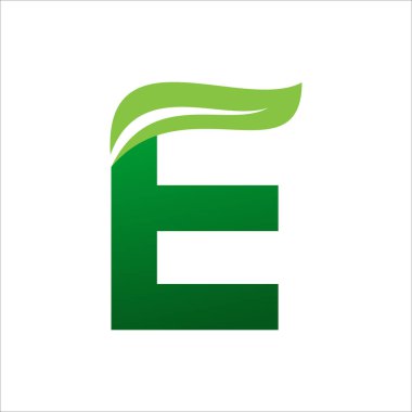  E harfi soyut doğa logosu tasarımı, yeşil logolar