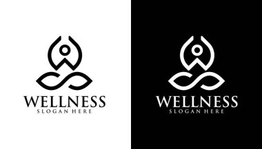 Yoga insanı sağlıklı logo şablonu elementi