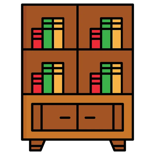 Ilustração Vetorial Uma Sala Com Livros — Fotografia de Stock