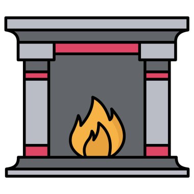 Yangın. Web simgesi basit tasarım