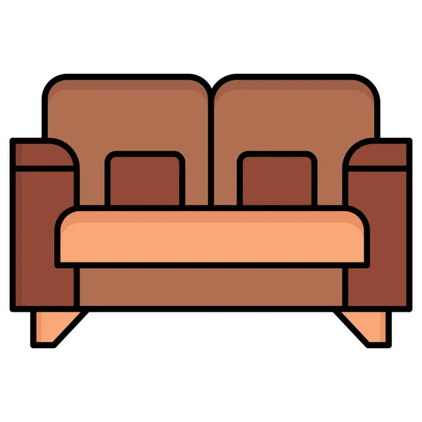 Sofa Symbol Umriss Couch Vektor Illustration Symbol Für Web Design — Stockfoto