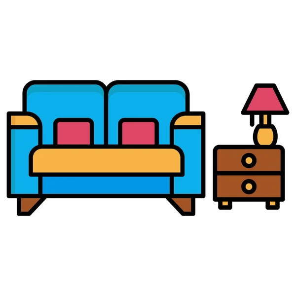 Sofa Chair Icon Outline Couch Furniture Vector Icons Web Design — Stock Photo, Image