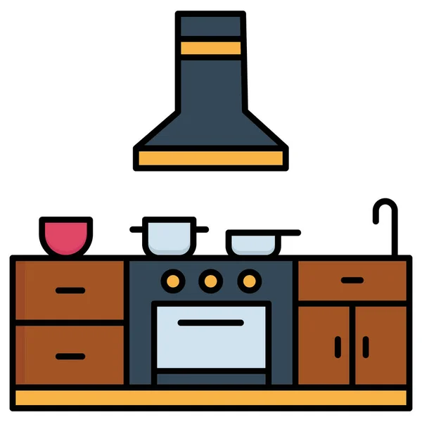 Cozinha Que Pode Facilmente Editar Modificar — Fotografia de Stock